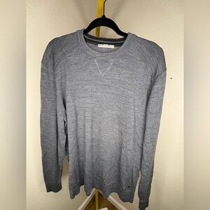 Smartwool Gray Merino Wool Crewneck Sweater | Lightweight Pullover Men L